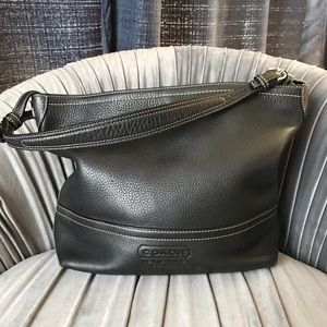 COACH  Black Pebble Leather Tote Bag  Pristine